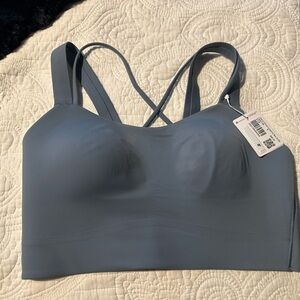 lululemon athletica like a cloud longline bra in Steel Blue D/DD size 8
